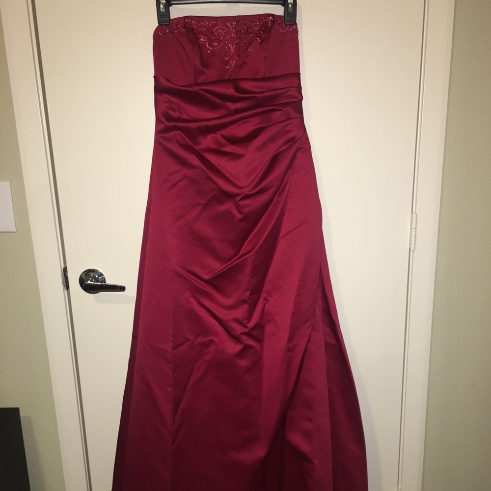 Davids bridal red prom dress